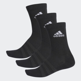 ถุงเท้ายาว ADIDAS CUSHIONED CREW SOCKS (3 Pairs) - Black/Black/White (DZ9357)