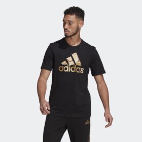 เสื้อยืดผู้ชาย ADIDAS  ESSENTIALS CAMOUFLAGE PRINT - Black/Aluminium (GK9636)