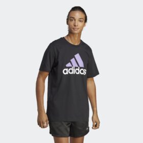 เสื้อยืดผู้ชาย ADIDAS ESSENTIALS BIG LOGO - Black/Violet Fusion (IC9357)